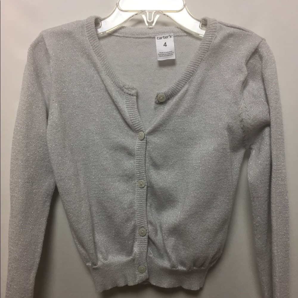 Toddler Girl’s Silver Sparkle Cardigan